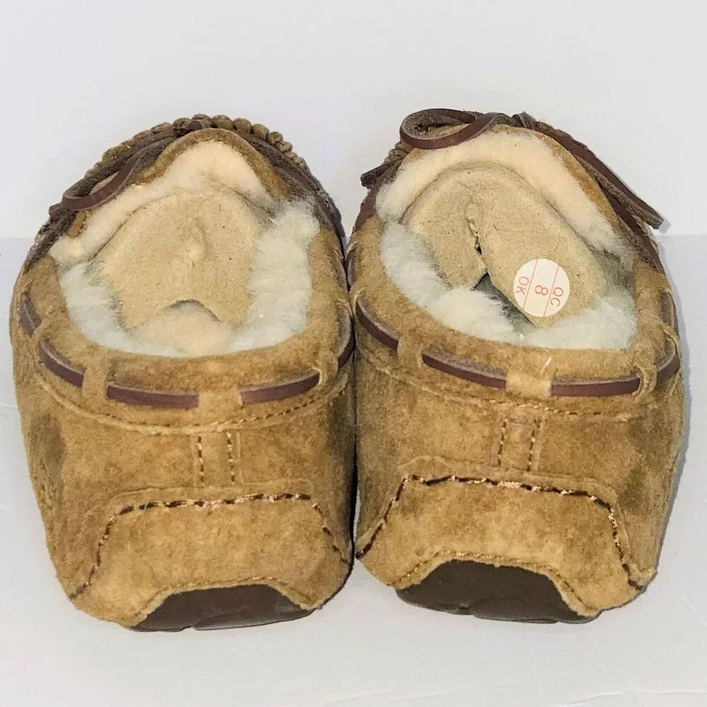 UGG Slip On Shoes Moccasin Dakota Suede/Wool Brown Women Sz 7 US (38 EU) NEW NIB